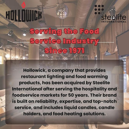 Hollowick - HD29 29 Hour Disposable Liquid Candle (36/case) Commercial FOODSERVICE USE ONLY,Clear
