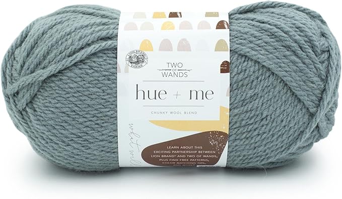 Lion Brand Yarn, Hue + Me Chunky Yarn for Crocheting, Knitting, and Crafts, Harbor, 1 Pack