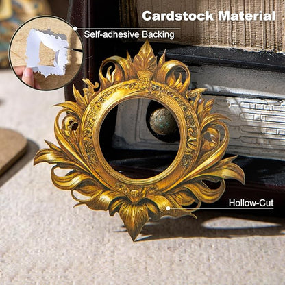 AuriicLeaf Medieval Frame Stickers – 60 Hollow-Cut Cardstock Stickers for Scrapbook & Journal, Vintage Self-Adhesive Embellishments for Junk Journal, DIY Art & Collage Design