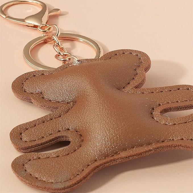 Bear Keychain For Women, Leather Unisex Couple Set Cartoon Used For Wallets And Handbags Charm Gift Accessories
