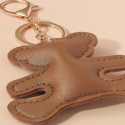 Bear Keychain For Women, Leather Unisex Couple Set Cartoon Used For Wallets And Handbags Charm Gift Accessories