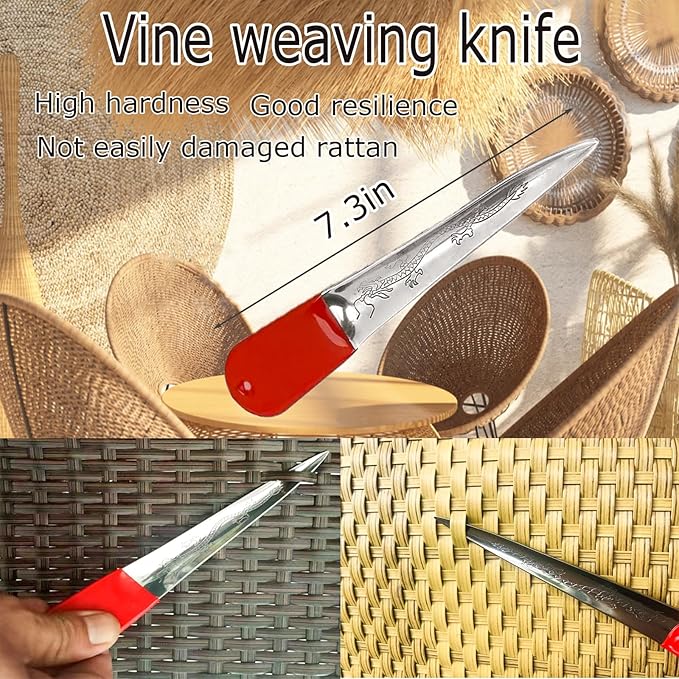 Luxiys Basket Weaving kit | Rattan Repair Tools, Rattan Repair Kit for Wicker Furniture, Pine Needle Coiling Tool, DIY Handcraft Rattan Tool Kit, Basket Making Supplies