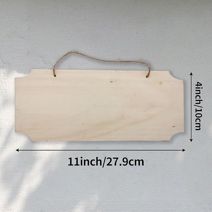 3-Piece Set of Blank Wooden Sign Crafts - Unfinished Hanging Wood Planks with Holes, Suitable for DIY Door & Wall Decorations, Wall Hangings, Christmas Ornaments and Fun Handicrafts