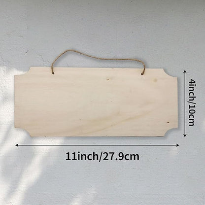 3-Piece Set of Blank Wooden Sign Crafts - Unfinished Hanging Wood Planks with Holes, Suitable for DIY Door & Wall Decorations, Wall Hangings, Christmas Ornaments and Fun Handicrafts