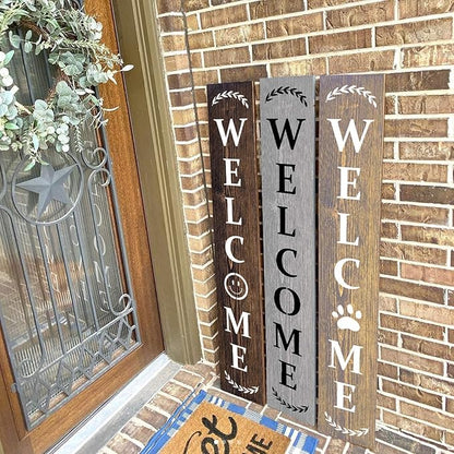 Welcome Stencil With Holiday Set for Painting on Wood - Reusable, DIY Projects, Gifts and More - Easy to Use Large Letter Horizontal and Vertical