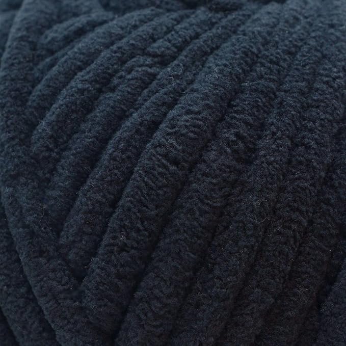 Okey Dokeys 300g Jumbo Velvet Chenille Yarn 7 Jumbo – Plush, No-Fray, Durable Plushies, Posh Soft Crochet Projects Beginner Friendly (130 yds) (Phantom Black (110), 1 Pack (17.90/Skein))