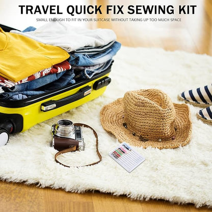 MTLEE 14 Boxes 140 Pieces Mini Quick Fix Sewing Kit Easy Pre Threaded Needle Basic Personal Kit Plastic Threaded Needle Holder Small Home Travel Sewing Box with Pin Button, Assorted Colors