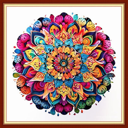 Redxing Stamped Cross Stitch Kits Embroidery kit for Beginners Adults Full Range of Embroidery Patterns Starter Kits DIY Printed Cross Stitch Kits Needlepoint Kits 11CT-Colorful Mandala 18x18 inch