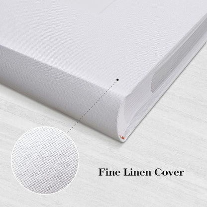 Mublalbum Photo Album 4x6 300 Photos Linen Cover with Memo Areas Photobook Pictures Book for Wedding Family Baby and Vacation (White)