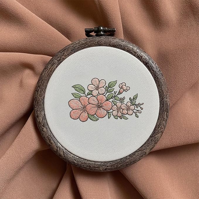 ORIGACH 4 Sheets Large Water Soluble Embroidery Patterns Stabilizers - Pre-Printed Floral, Plants, Mushroom & Bonsai Designs - Stick & Stitch Embroidery Paper for Hand Sewing Lovers