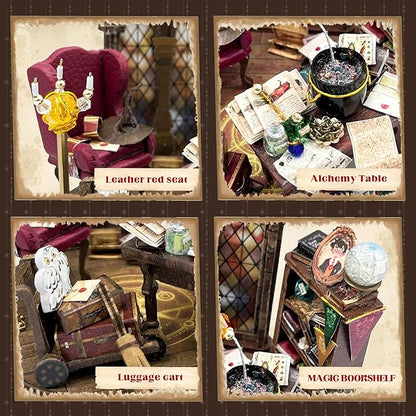 CUTEROOM Miniature House Kits for Adults-Magic Potion Bunker, Mini Dollhouse Wooden Furniture Kit, DIY Craft Kits Creative Room Tiny House for Decoration