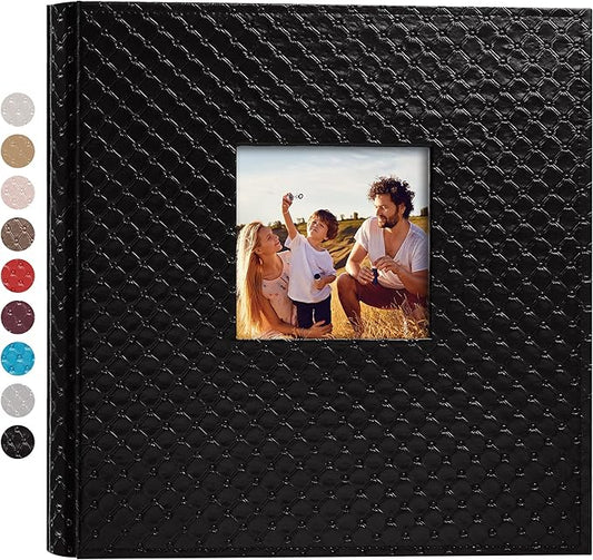 Mublalbum Leather Photo Album 4x6 1000 Photos Large Capacity Picture Book with Horizontal and Vertical Pockets for Baby Wedding Anniversary and Family (Black)