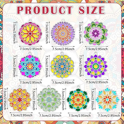 WinnerWhy 30 Sets Spring Mandala Suncatchers Crafts for Adults, Easter Holi DIY Stained Glass Art Kits Paint Your Own Window Ornaments for Mother's Day Party Birthday Activity Home Decor