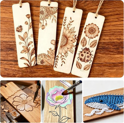 Rcpuirl Natural Wood Slices for Crafts Kit – 25 PCS Unfinished Wood Ornament Blanks with Paint Brush & Tassels, Perfect for Holiday Gift Tags, DIY Ornaments & Christmas Craft Projects