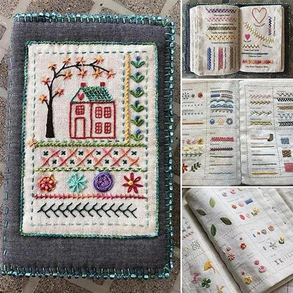 Embroidery Stitch Book Kit - Beginner Embroidery kit for Adults Portable All-in-One Hand Embroidery Book - 106 Patterns with Tools & Tutorials & 86 PCS Beginner Embroidery Kit