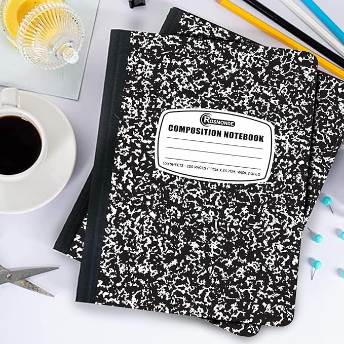 Rosmonde 2000 Pack (Pallet) Composition Notebooks Bulk, Wide Ruled, Full Pallet of Notebooks, 200 Pages (100 Sheets), 9-3/4 x 7-1/2, Bulk Notebooks for School, Bulk Office Notebooks, 4-7 Days Transit