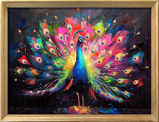 Leczany Cross Stitch Patterns Stamped Kit for Beginners | Embroidery Supplies DIY Craft Kit Needlepoint for Adults Starter | 11CT, 3 Strands | Peacock Spreads its Wings 20.9x15.8 inches