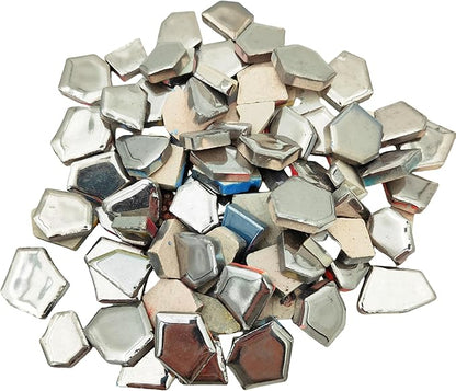 1.1 LB Porcelain Ceramic Mosaic Tiles,Broken Irregular Mosaic Tiles for DIY Craft Floor,Kitchen,Pool, Flower Pots Mosaic Making Supplies (Sliver)