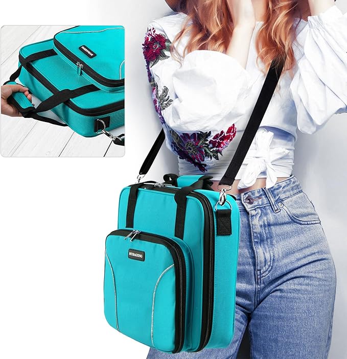 | Large Embroidery Project Bag - Cross Stitch Supplies Organizer - Embroidery Kits & Storage Bag - Organizer for Floss, Loops (Bag Only)