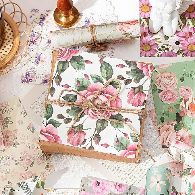 Snycler 4 Books Scrapbooking Supplies, Vintage Journaling - 100 Sheets PET & 100 Sheets Paper Stickers, DIY Craft Stickers for Junk Journals, Ephemera Sticker Book, Seasonal Themes, Pre-Cut Designs