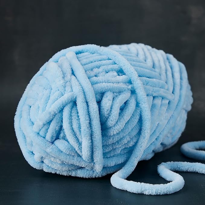Loops & Threads Sweet Snuggles Yarn - Yarn for Knitting, Crochet, Weaving, and Arts & Crafts - Blue, Polyester, 8.8 oz
