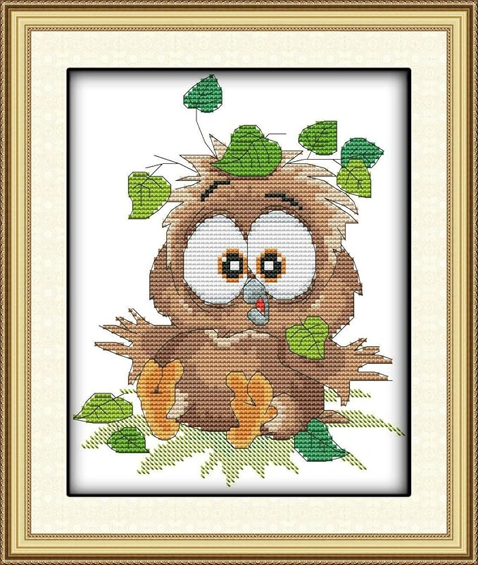 CROSSDECOR Cross Stitch Stamped Kits Pre-Printed Embroidery Patterns for Beginners Adults, DIY Embroidery Crafts Needlepoint Starter Kits- Bird