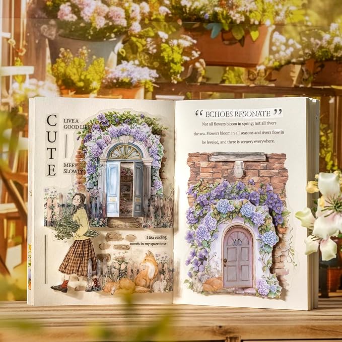 AuriicLeaf Pop-up Door Cardstock Sticker Set, 60PCS Fantasy Portal Stickers for Scrapbooking, Journaling, DIY Crafts and Planner Decoration