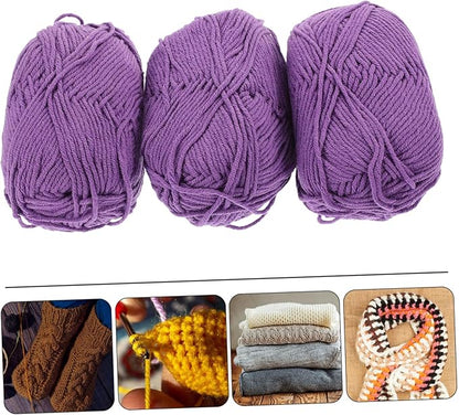 Healifty 3 Rolls Cotton Yarn Bundle for Knitting and Crocheting Convenient Soft Crochet Yarn for DIY Sweaters Hats Blankets for Home Decor and Amigurumi Projects