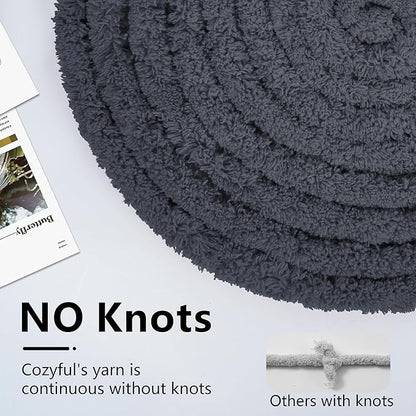 Chunky Yarn for Hand Knitting - #10 Chunky Chenille Yarn, Jumbo Big Thick Chunky Yarns for Crocheting, Super Bulky Chunky Knit Blanket Yarns, 8 Skein (25 yds 8 oz Each Skein), Charcoal Grey