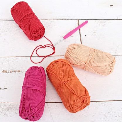 Threadart Crochet 100% Pure Cotton Yarn Set | Flower Child Colors | Pack of 4 Skeins Each 50 Grams | Worsted Medium #4 Yarn | 85 yds per Skein