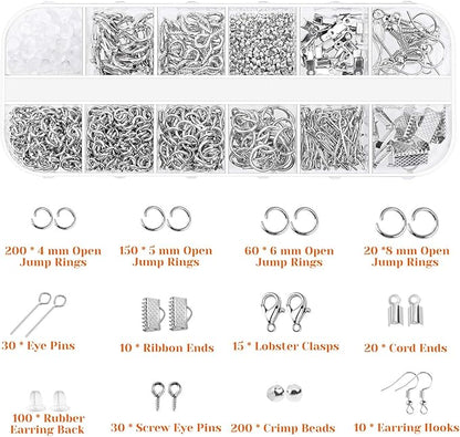 Audab Jewelry Making Kit with Tools, Wires, Charms and Findings for Jewelry Making and Repair