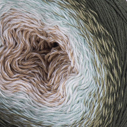 2 Skein/Pack Yarnart Flowers Gradient Yarn, Each Ball 8.8 Oz (250gr) / 1094 Yards (1000m), 55% Cotton 45% Acrylic, Superfine Fingering Weight for Knitting and Crochet, 311 - Dark Green Brown