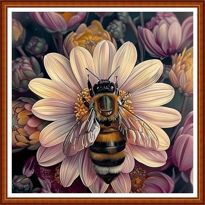 Joyhoor Stamped Cross Stitch Kits for Beginners Needlepoint Kits for Adults Embroidery Kits 11CT Counted Cross Stitch Kits Printed Embroidery Pattern- Bees Gather Nectar 18x18 inchs