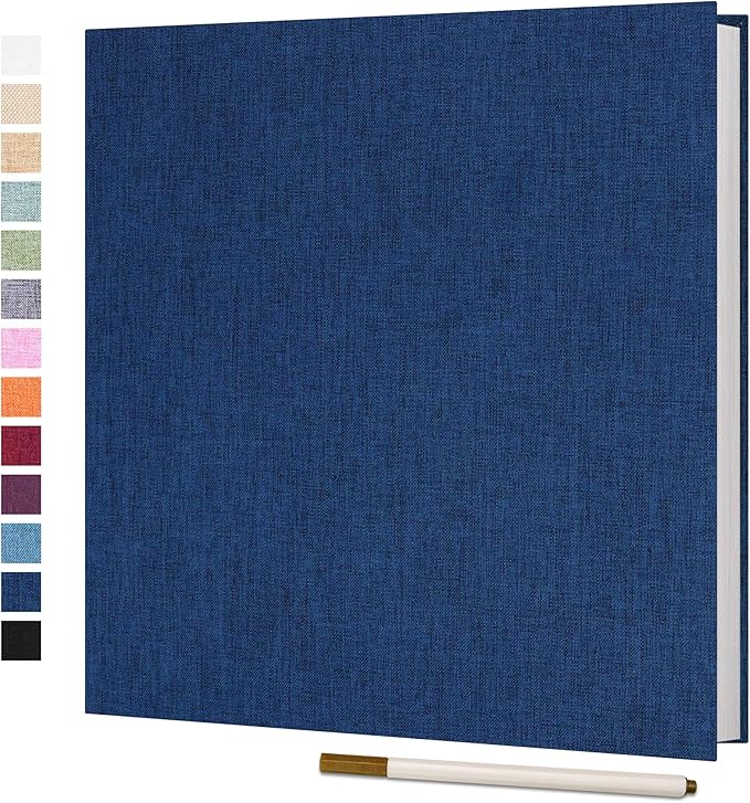 Vienrose Large Photo Album Self Adhesive for 4x6 5x7 8x10 Pictures Scrapbook Album DIY Scrap Book 40 Sticky Pages with A Metallic Pen