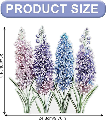 AiYuanzsh Diamond Painting Suncatcher Hanging Kit, Special Shaped Lavender Flowers DIY Diamond Art Pendant for Adults, Window & Wall Decor, 5D Crystal Diamond Art Kit