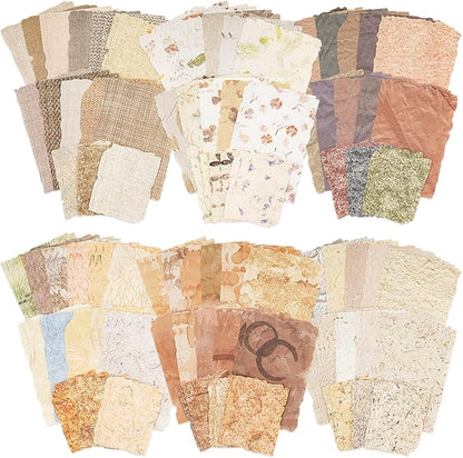 168 Sheets Scrapbook & Embossed Textured Paper Assorted Set - 6 Pack Mixed Special Papers for Scrapbooking Planner Bullet Junk Journal Supplies Collage Card Embellishment 2.4x3.2, 3.4x4.9 Inch