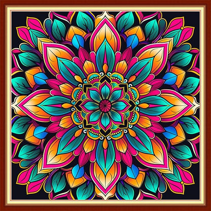 Dimensean Stamped Cross Stitch Kits Full Range of Embroidery Patterns Starter Kits for Beginners Adult DIY Cross Stitches Needlepoint Kits 11CT-Magic Mandala 18x18 inch