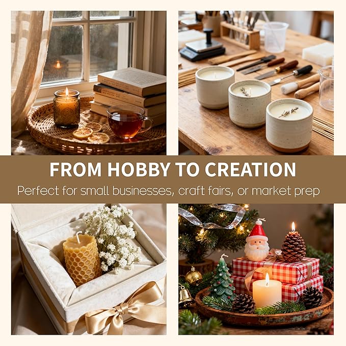 GKFF Wax Melter for Candle Making,10 L(15 lbs) Extra Large Electric Melting Pot for Soap,Lotion & Body Butter Making,with Temperature Control and Quick Pour Spout,Ideal for Home Candle & Craft Makers