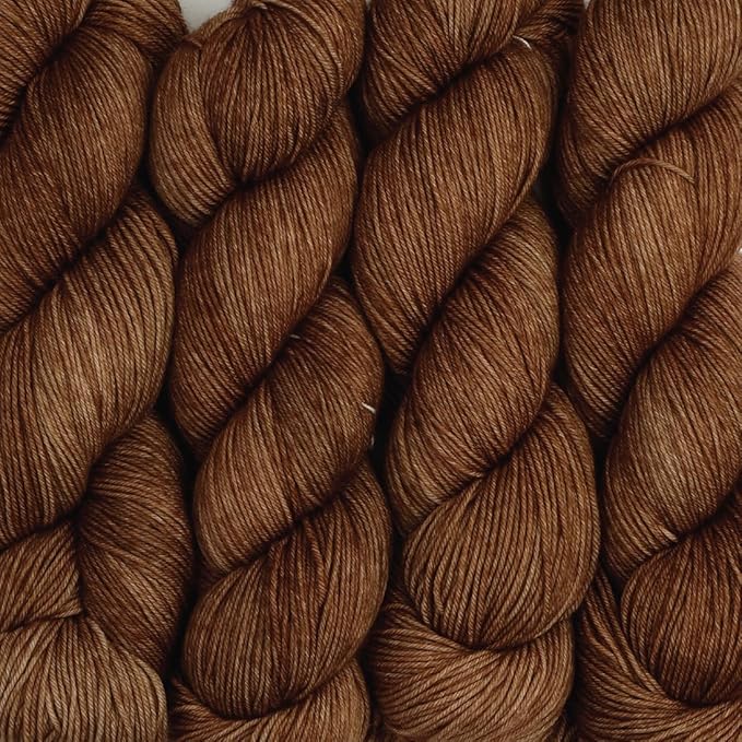 KnitPro Symfonie Hand Dyed Yarn | Extra Fine Merino Wool & Polyamide Blend for Knitting & Crocheting, Fingering Weight, Oeko-TEX Certified 400m, 100g Skein | Terra Semi-Solid Jaggery