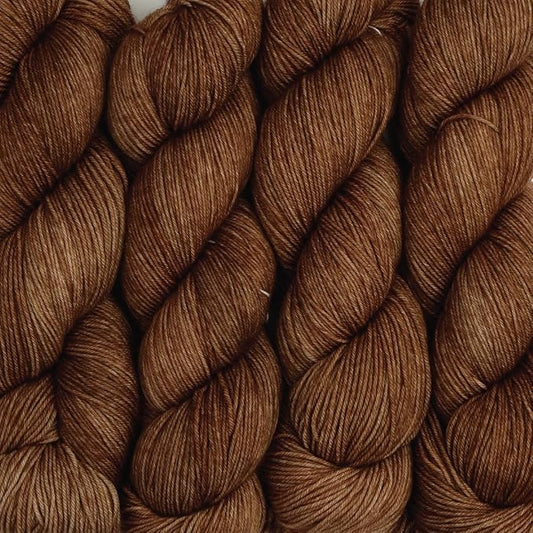 KnitPro Symfonie Hand Dyed Yarn | Extra Fine Merino Wool & Polyamide Blend for Knitting & Crocheting, Fingering Weight, Oeko-TEX Certified 400m, 100g Skein | Terra Semi-Solid Jaggery
