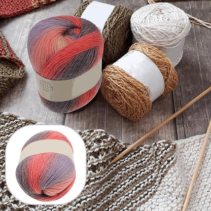 Variegated Rainbow Woolen Yarn Medium Thick Merino Wool Yarn for Hand Knitting Sweaters Scarves and Crafts Soft Knitting Supplies