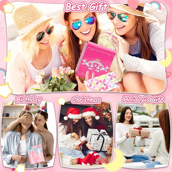 LifeisLuck Charm Bracelet Making Kit, 140 PCS DIY Craft Bead Sets Jewelry Making Kit, Portable Bracelet Organizer Gift Box for Teenage Birthday Christmas Stocking White Elephant Gift Exhange