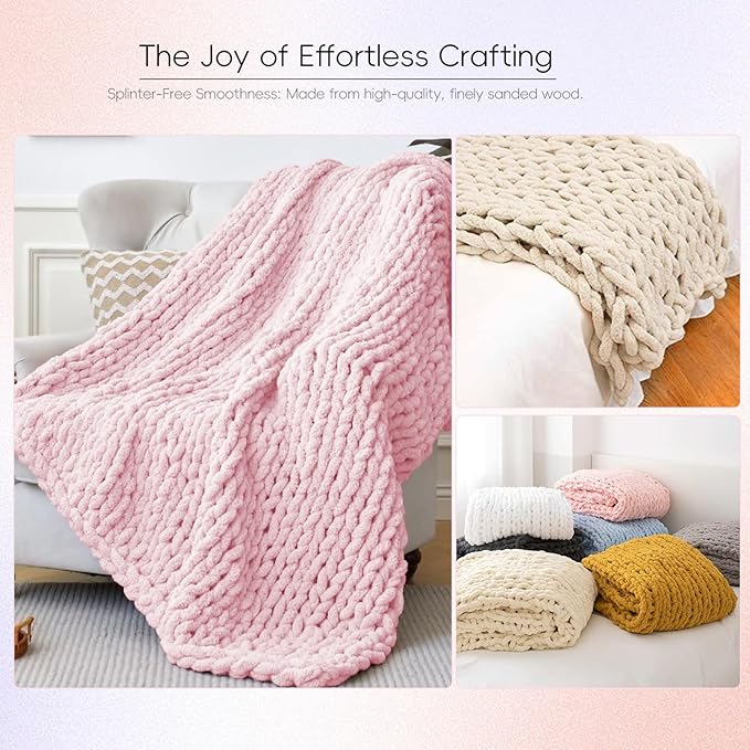 PIRXXIY 65Inch Chunky Yarn Loom, Custom Thick Chunky Knitting Blanket Loom, Extra Large Blanket Loom Knitting for DIY Craft Enthusiasts Beginners