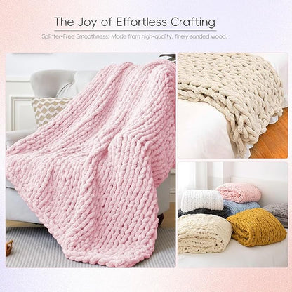 PIRXXIY 65Inch Chunky Yarn Loom, Custom Thick Chunky Knitting Blanket Loom, Extra Large Blanket Loom Knitting for DIY Craft Enthusiasts Beginners