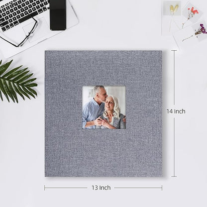 Mublalbum Photo Album 4x6 600 Photos Linen Cover Large Picture Book Holds Horizontal and Vertical Pockets for Wedding Family Anniversary and Baby (Gray)