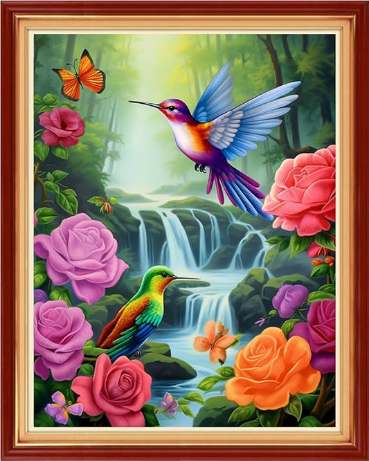 Dimxvean Stamped Cross Stitch Kits,Cross Stitch Kits for Adults Beginners,Embroidery Kits Full Range of Cross Stitch Stamped Kits Needlepoint Kits Cross Stitch Patterns-Waterfall 16x20 inch