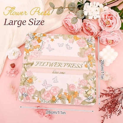 Flower Press Kit – 11"x11" Large Wooden Plant Press for DIY Pressed Flowers & Bouquet Preservation | Scrapbooking & DIY Crafts | Craft Kit for Adults & Teens | Ideal Gift for Nature & Art Lovers