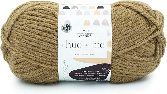 Lion Brand Yarn, Hue + Me Chunky Yarn for Crocheting, Knitting, and Crafts, Toast, 1 Pack