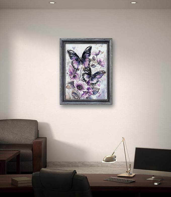 Leczany Cross Stitch Patterns Stamped Kit for Beginners | Embroidery Supplies DIY Craft Kit Needlepoint for Adults Starter | 11CT, 3 Strands | Butterflies and Flowers 15.8x20.9 inches