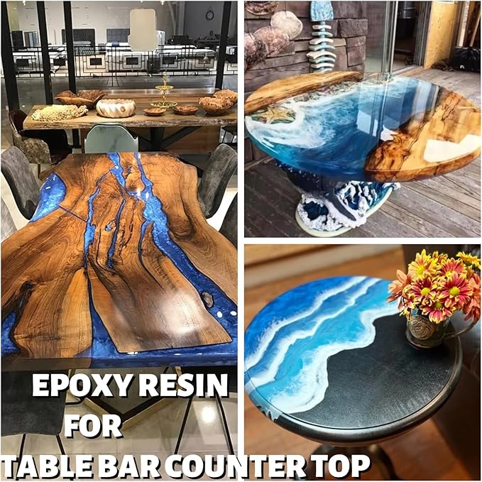DR. RESIN 64oz Crystal Clear Epoxy Resin Kit, No Yellowing, Self-Leveling, Bubble Free 2 Part Art Resin Kit for Jewelry Tabletop DIY Craft